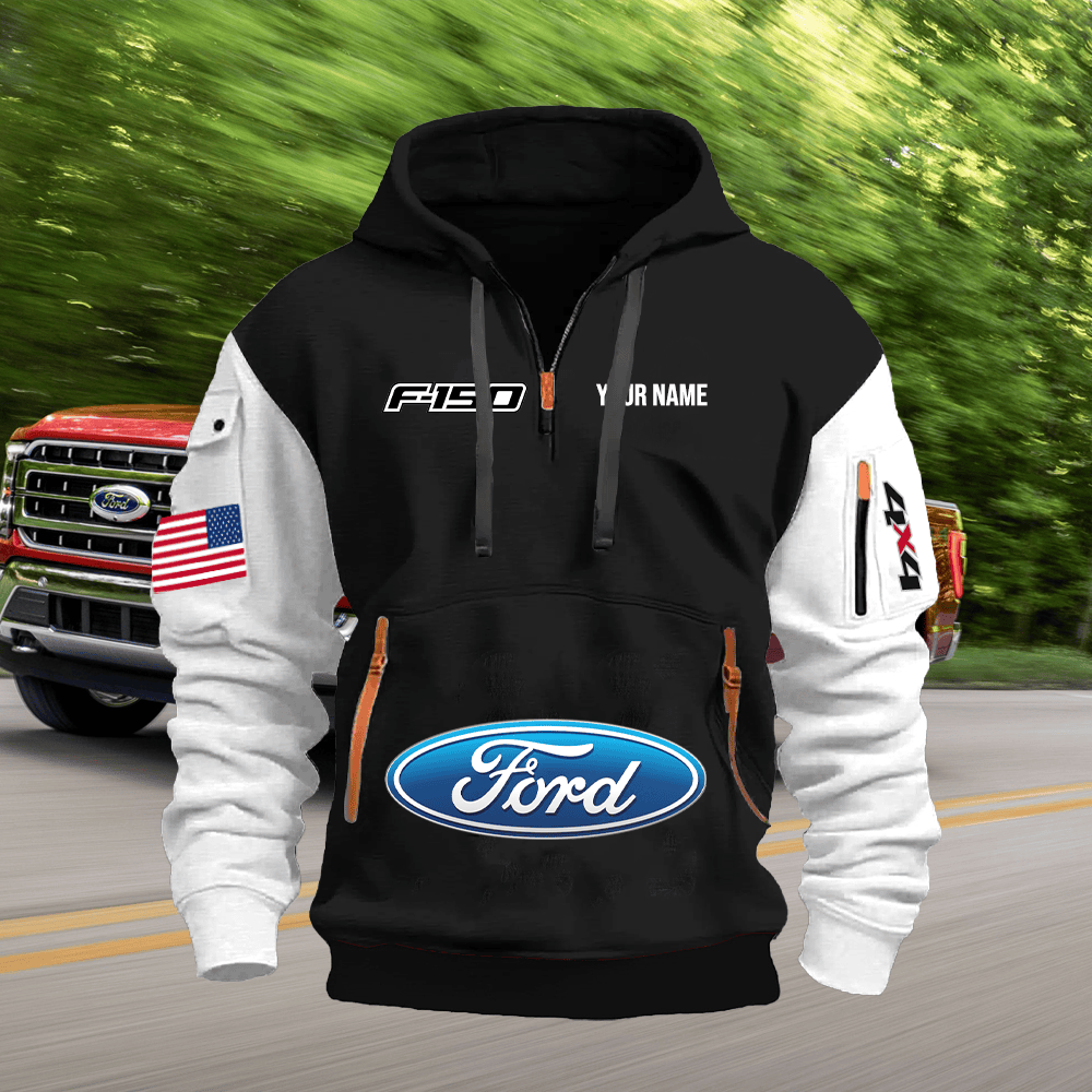FD1 Custom Print Name Quarter Zipper Hoodie