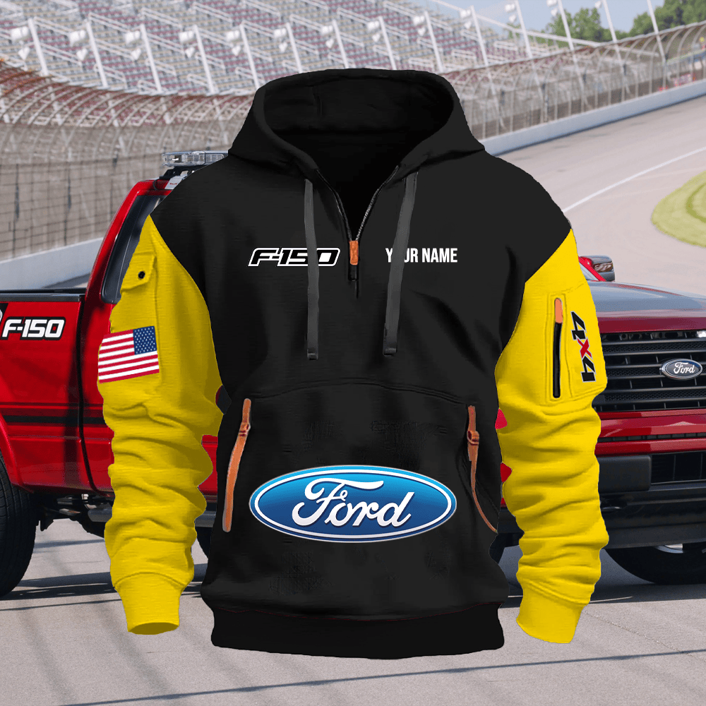 FD1 Custom Print Name Quarter Zipper Hoodie