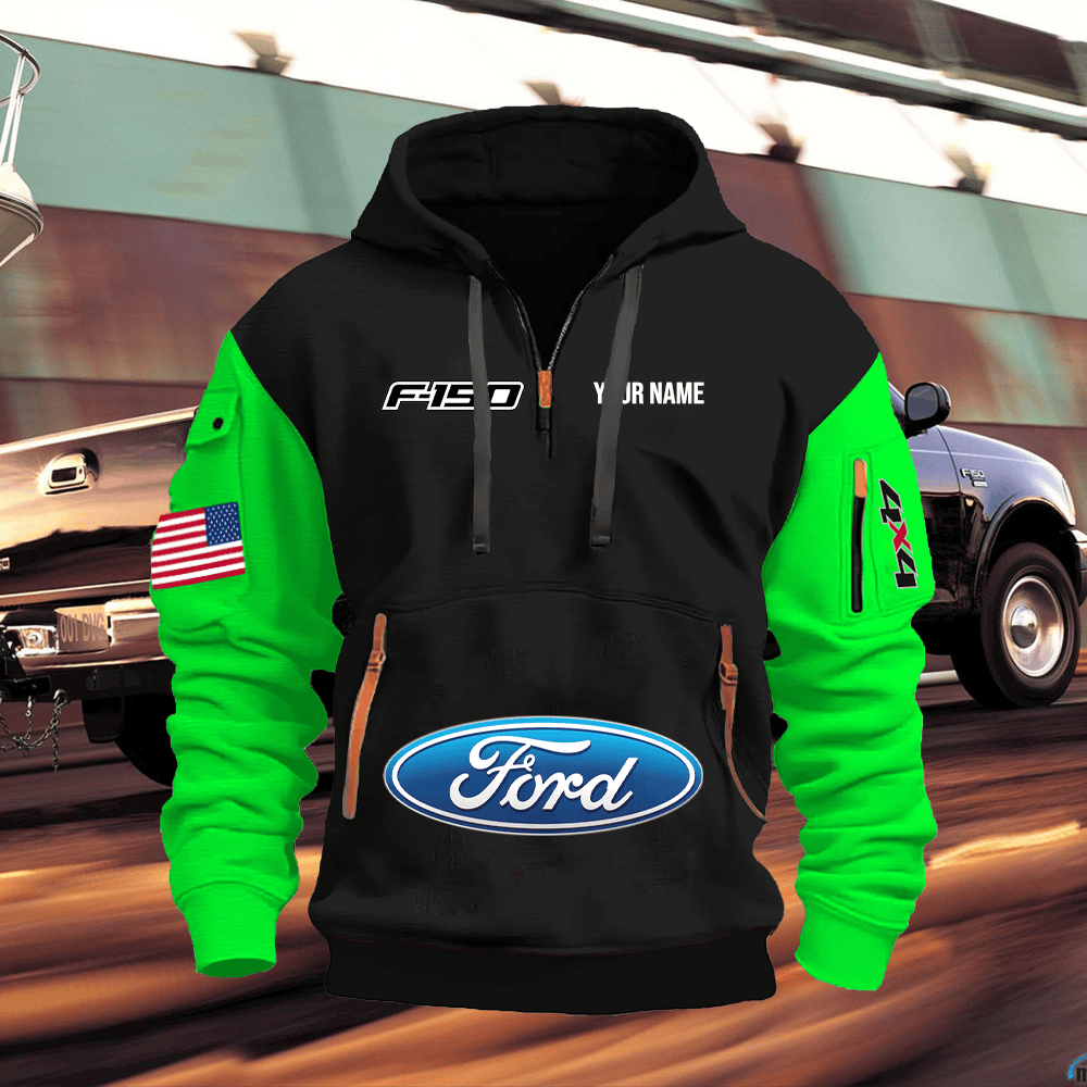 FD1 Custom Print Name Quarter Zipper Hoodie