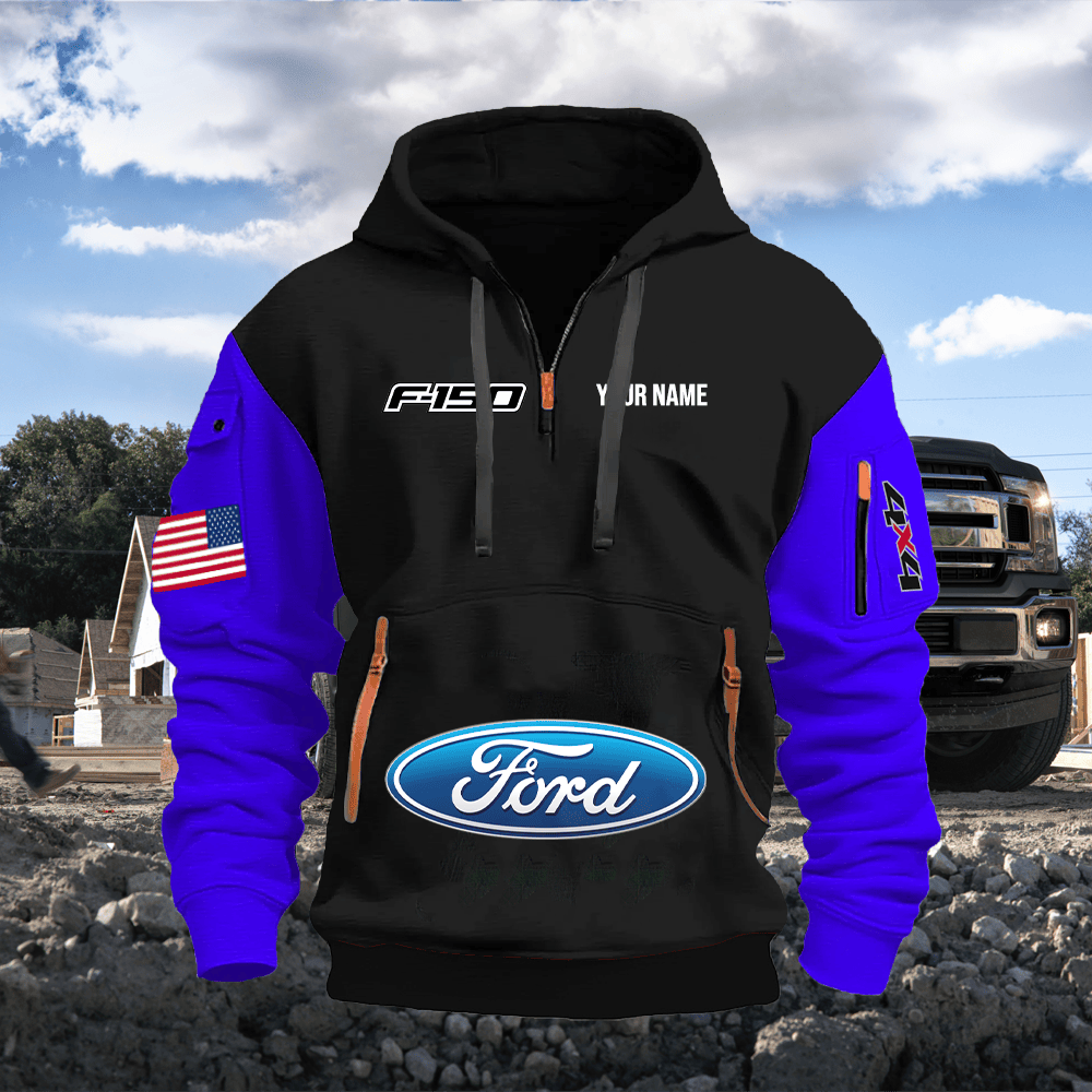 FD1 Custom Print Name Quarter Zipper Hoodie