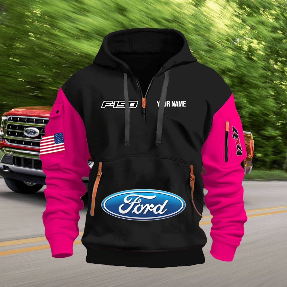 FD1 Custom Print Name Quarter Zipper Hoodie
