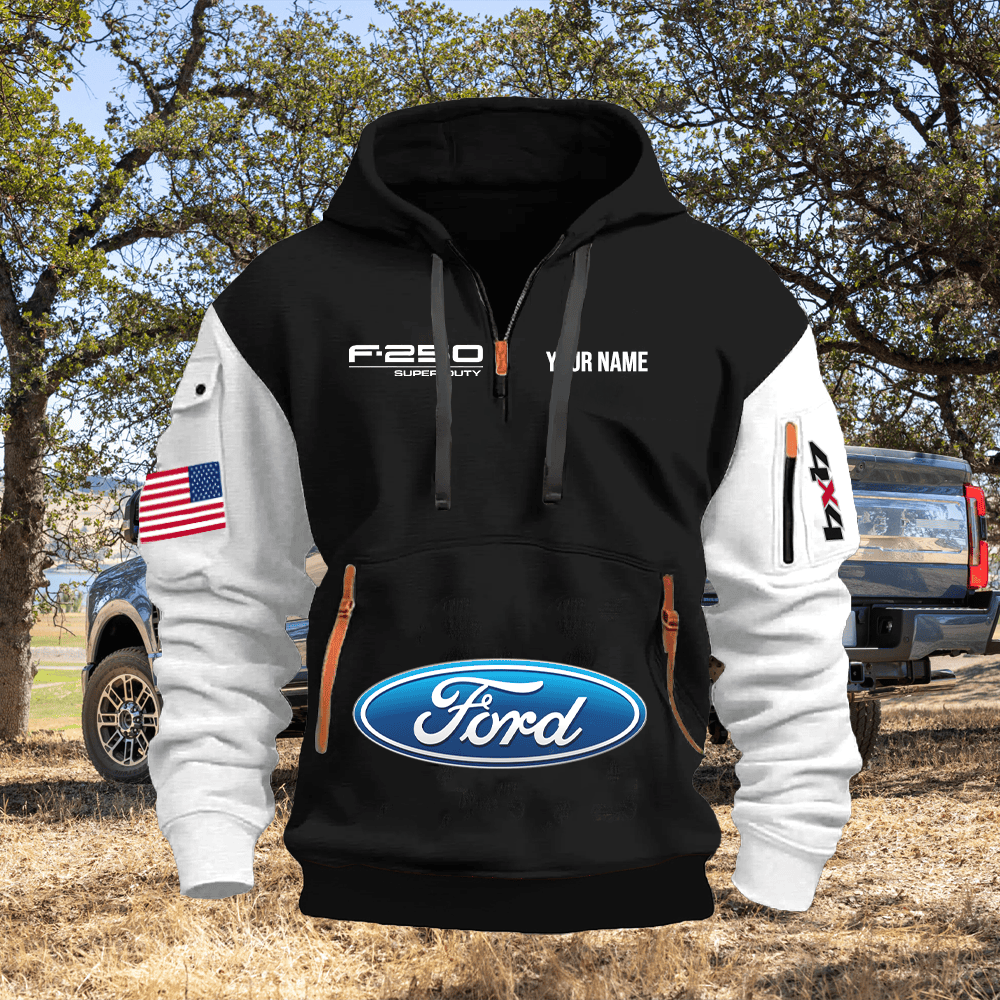 FD2 Custom Print Name Quarter Zipper Hoodie