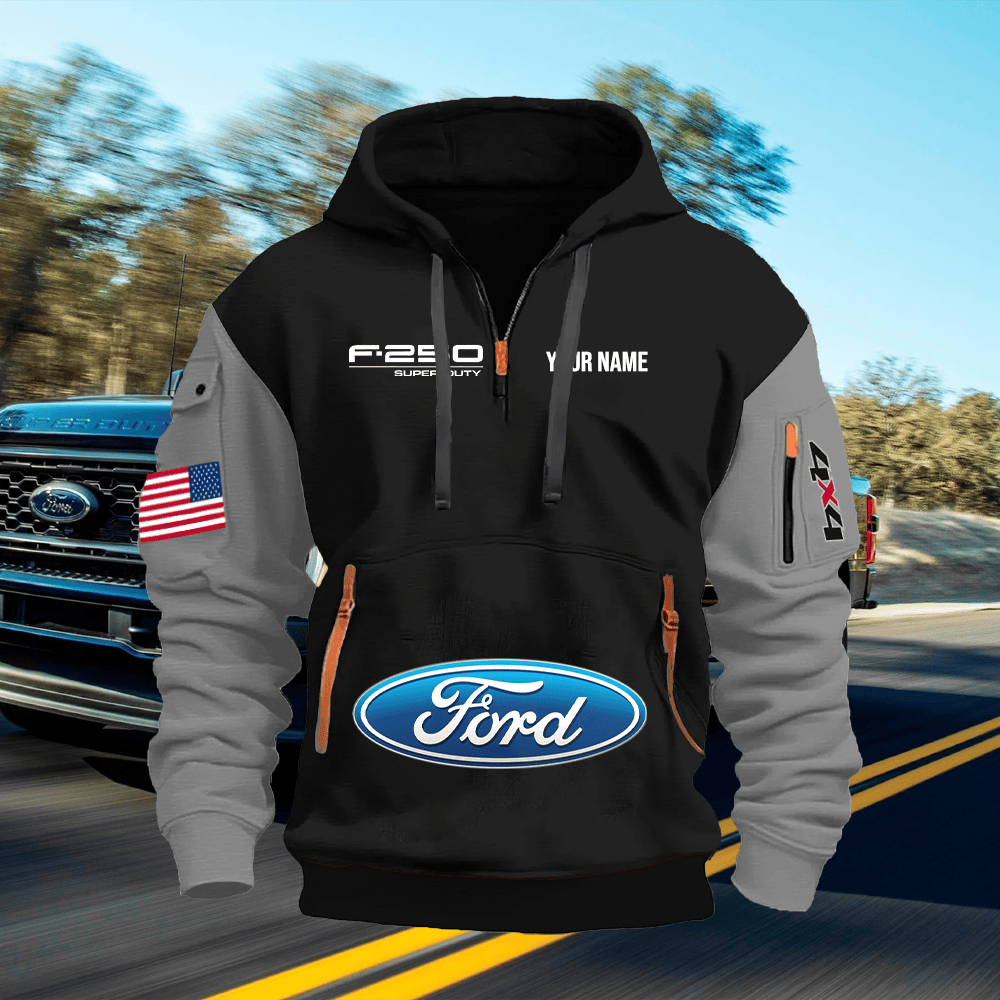 FD2 Custom Print Name Quarter Zipper Hoodie
