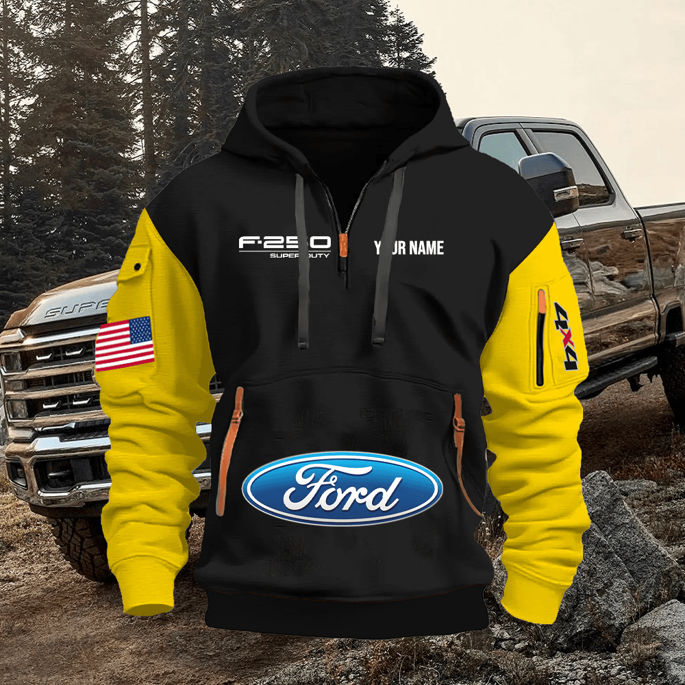 FD2 Custom Print Name Quarter Zipper Hoodie