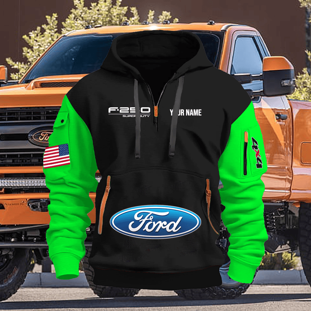 FD2 Custom Print Name Quarter Zipper Hoodie