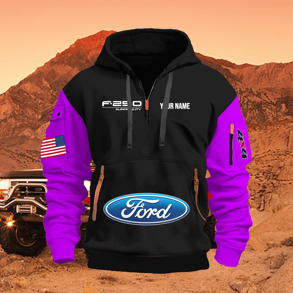 FD2 Custom Print Name Quarter Zipper Hoodie
