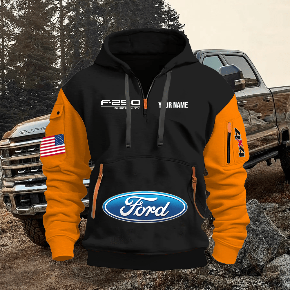 FD2 Custom Print Name Quarter Zipper Hoodie
