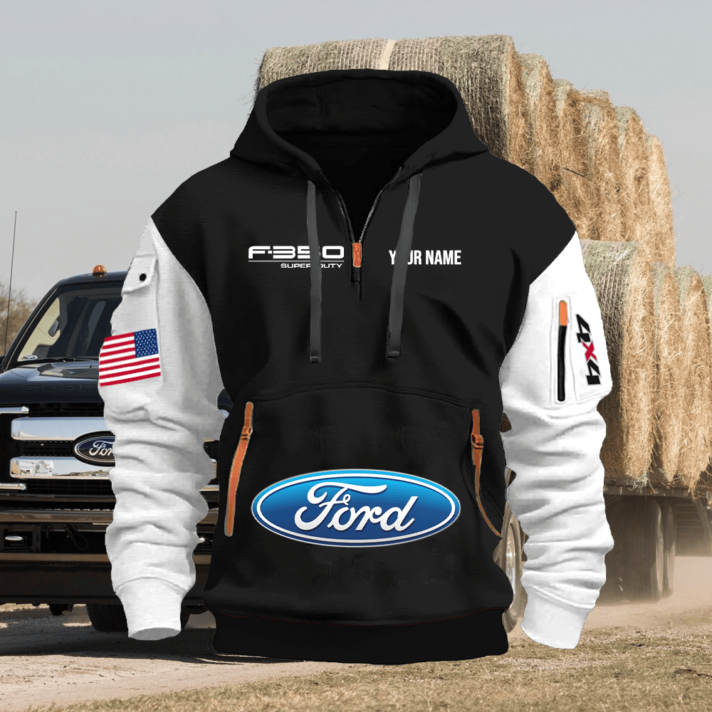 FD3 Custom Print Name Quarter Zipper Hoodie