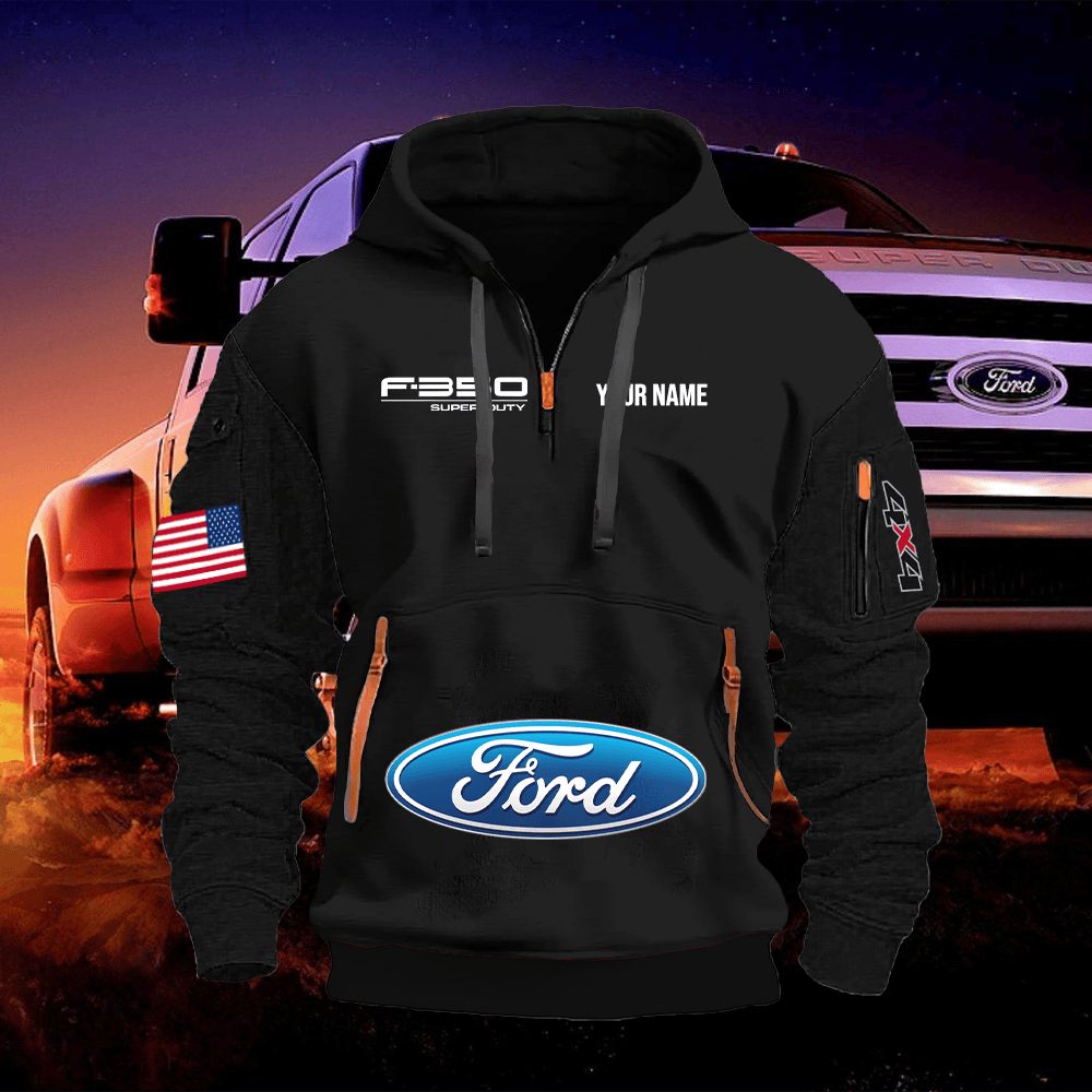FD3 Custom Print Name Quarter Zipper Hoodie