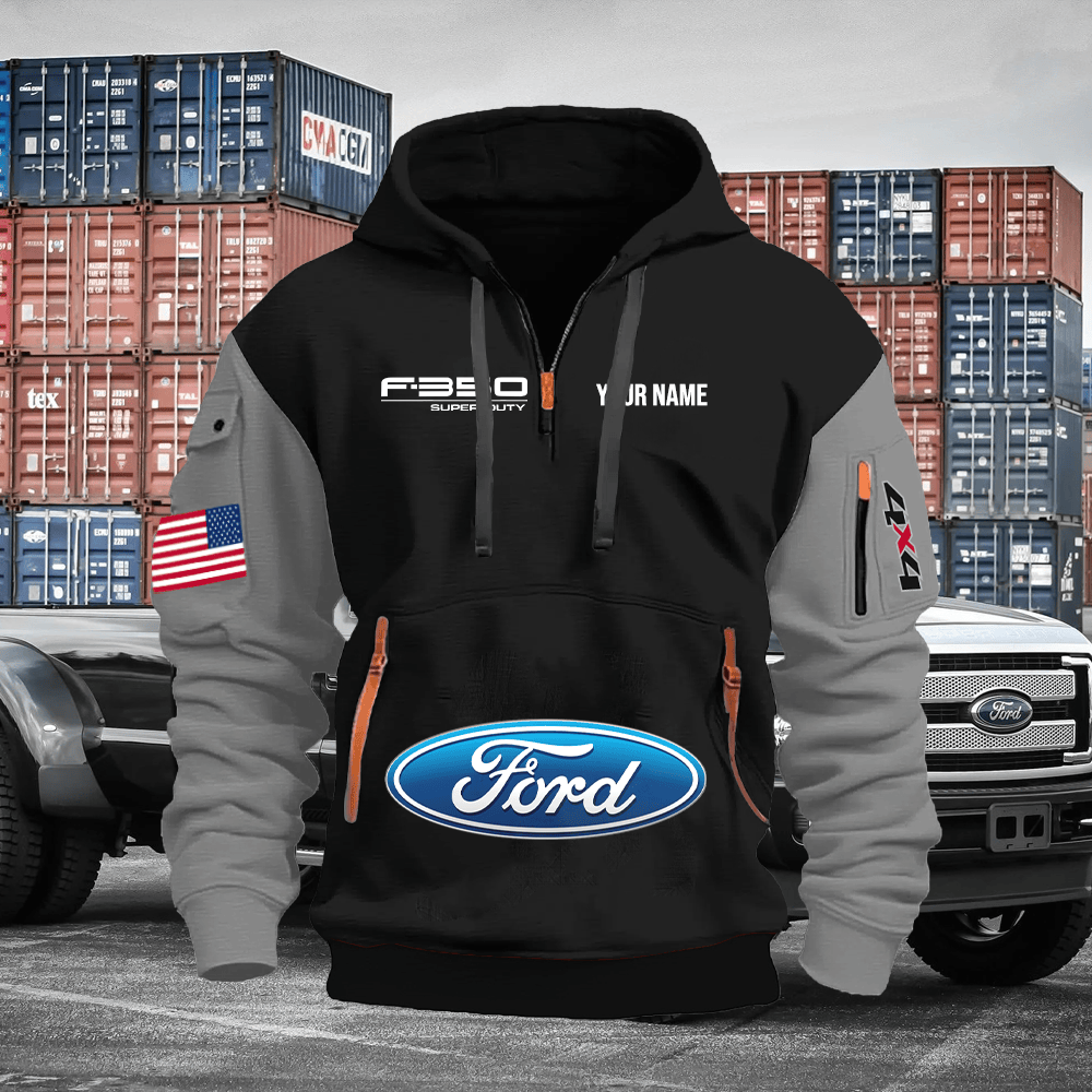 FD3 Custom Print Name Quarter Zipper Hoodie