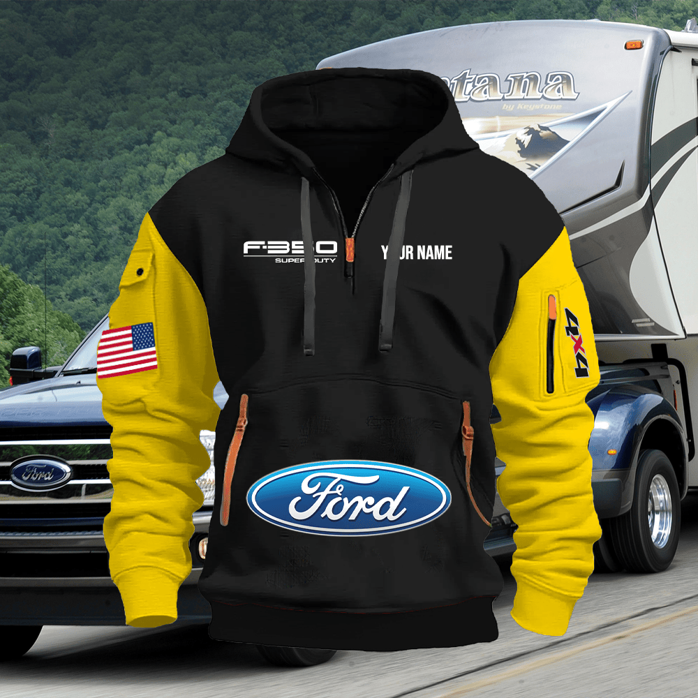 FD3 Custom Print Name Quarter Zipper Hoodie
