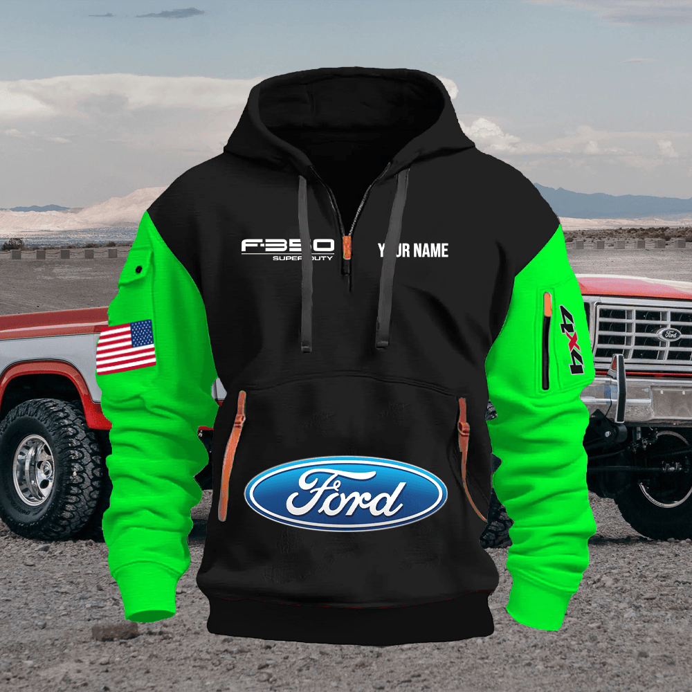 FD3 Custom Print Name Quarter Zipper Hoodie