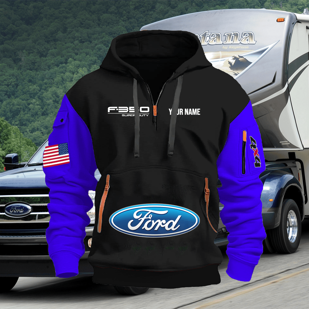 FD3 Custom Print Name Quarter Zipper Hoodie