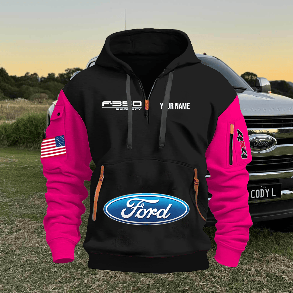 FD3 Custom Print Name Quarter Zipper Hoodie