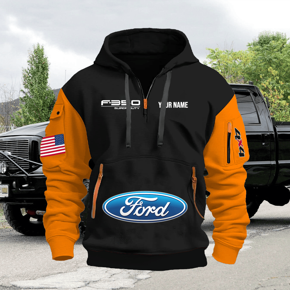 FD3 Custom Print Name Quarter Zipper Hoodie