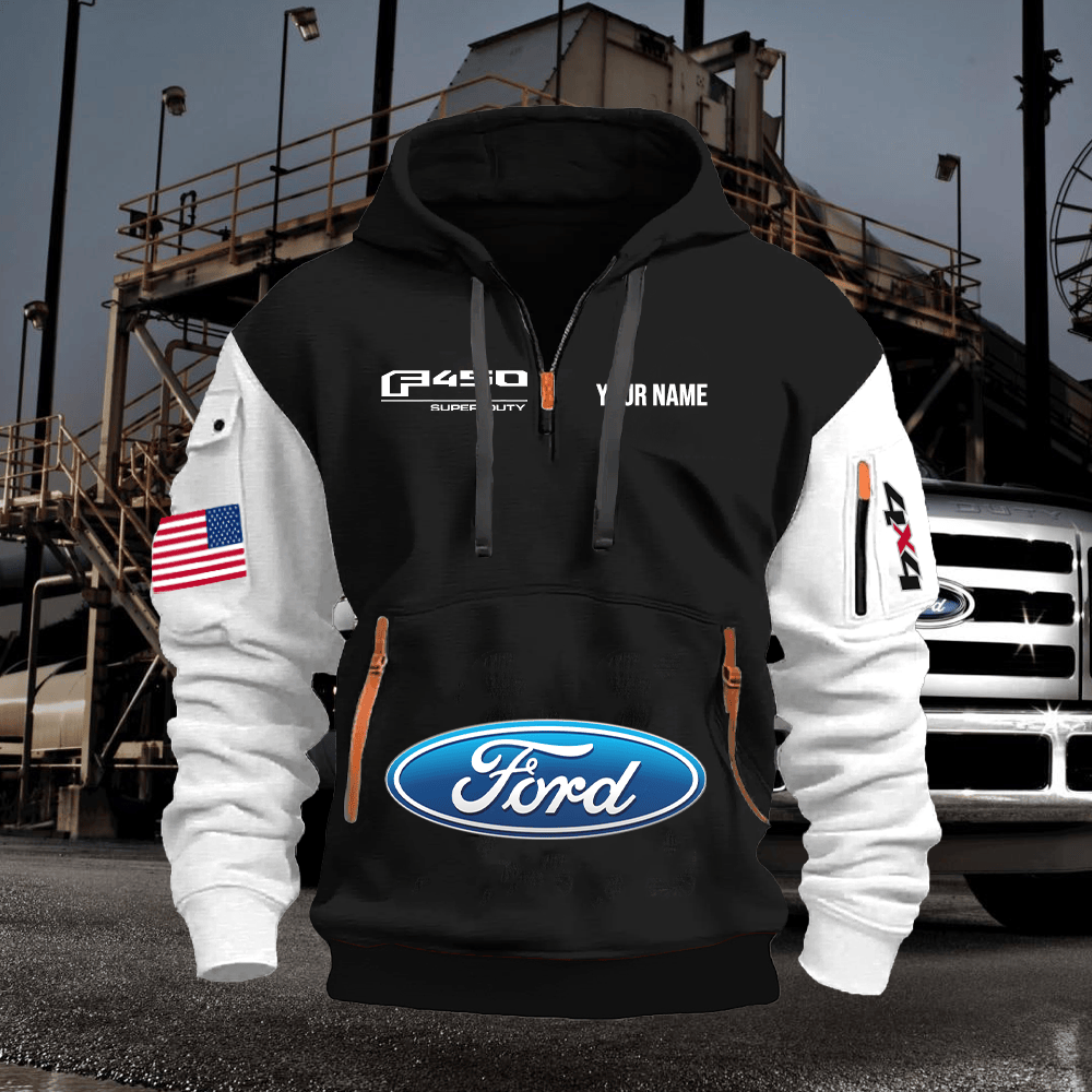 FD4 Custom Print Name Quarter Zipper Hoodie