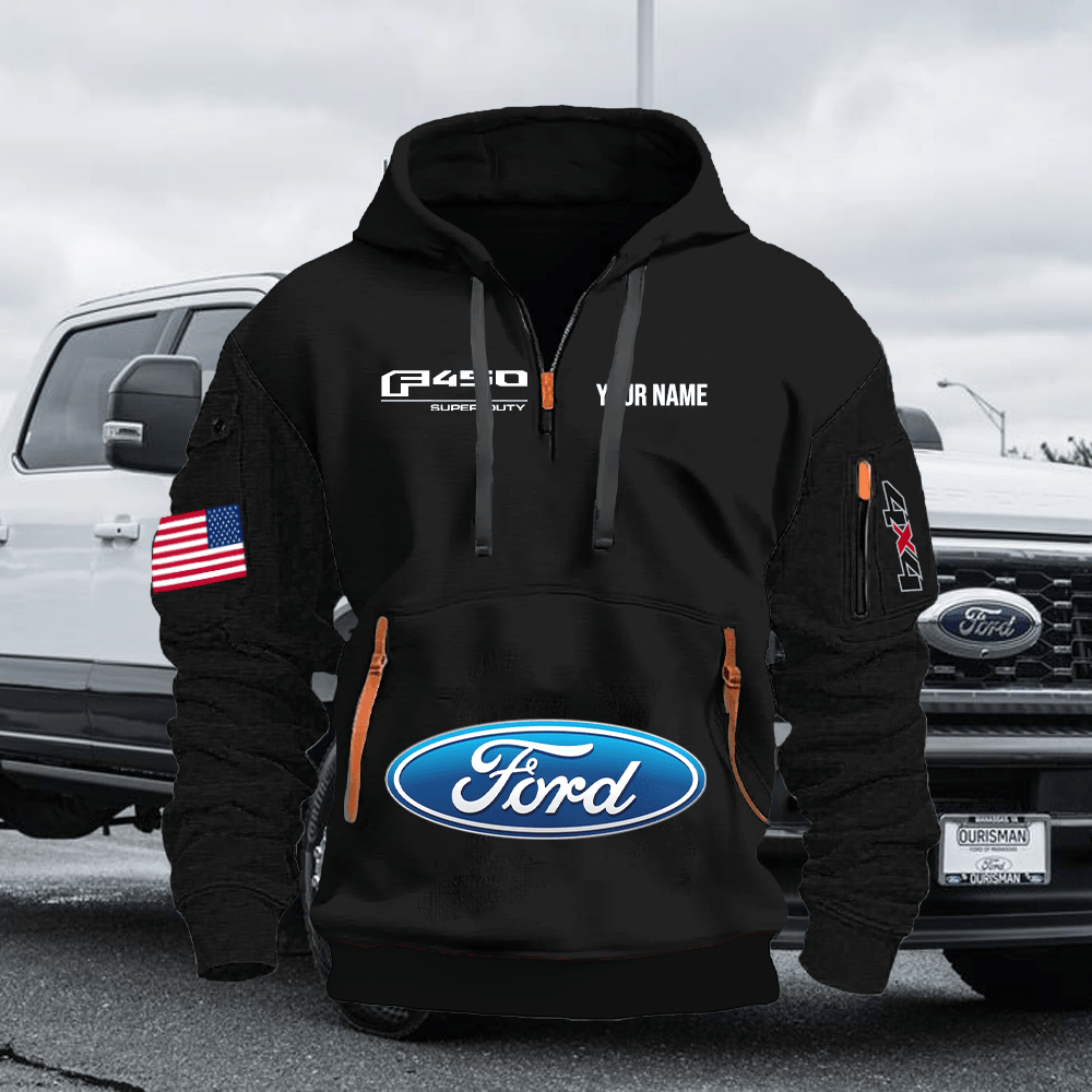 FD4 Custom Print Name Quarter Zipper Hoodie