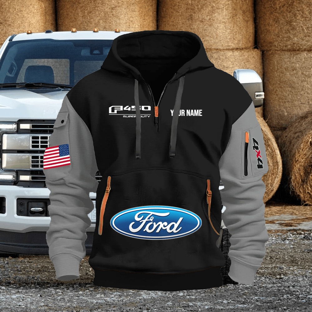 FD4 Custom Print Name Quarter Zipper Hoodie