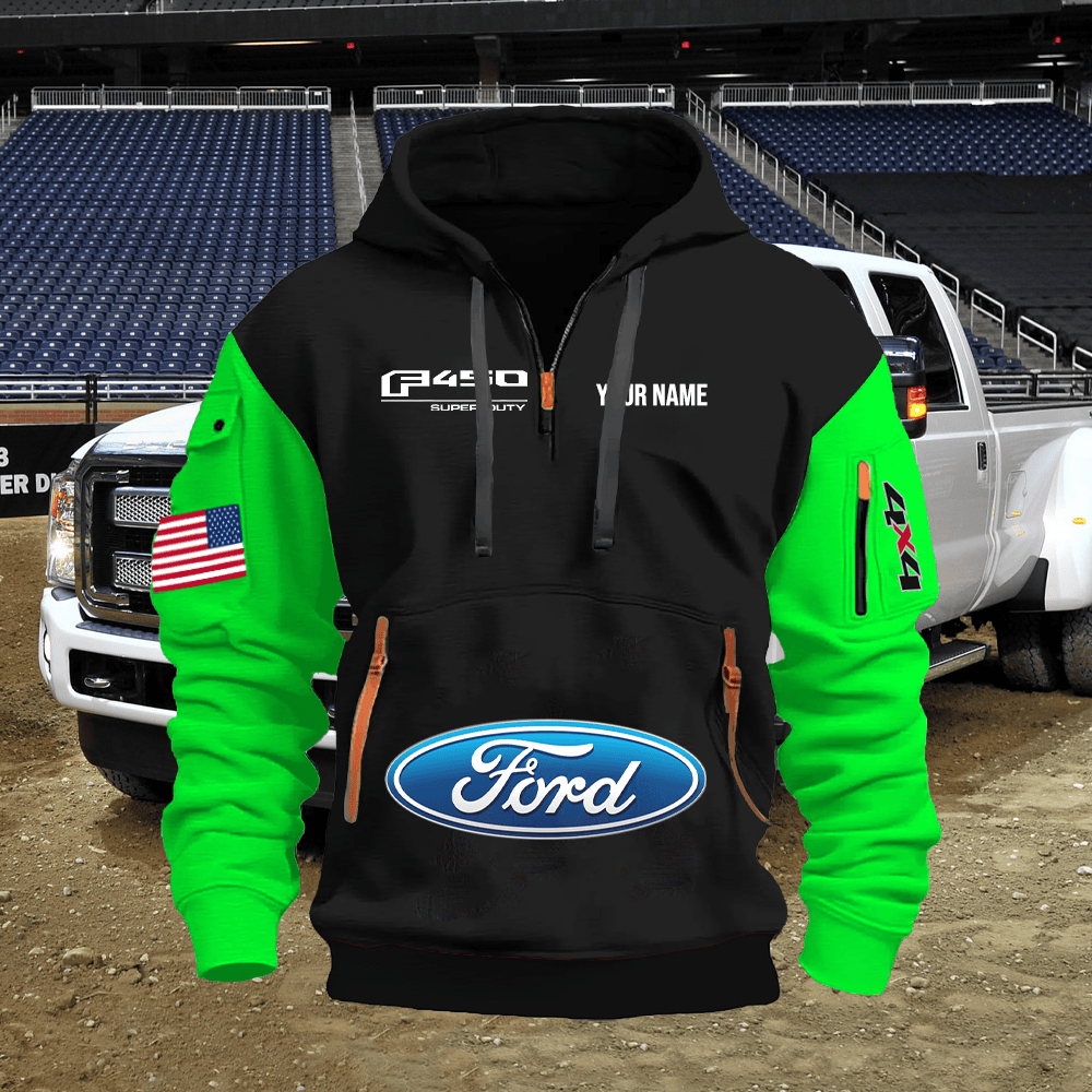 FD4 Custom Print Name Quarter Zipper Hoodie