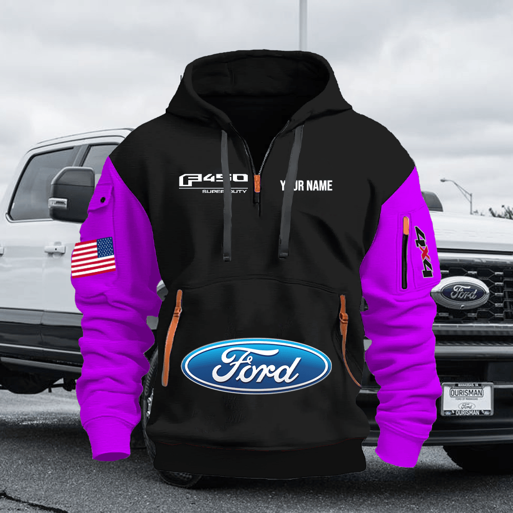 FD4 Custom Print Name Quarter Zipper Hoodie