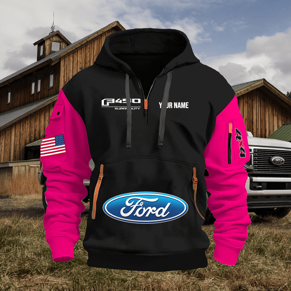 FD4 Custom Print Name Quarter Zipper Hoodie