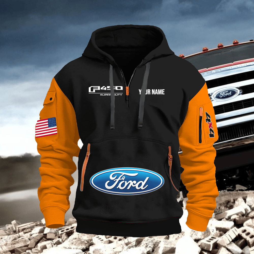 FD4 Custom Print Name Quarter Zipper Hoodie
