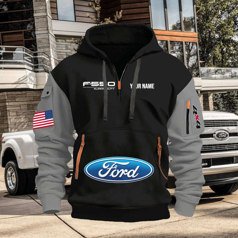 FD5 Custom Print Name Quarter Zipper Hoodie
