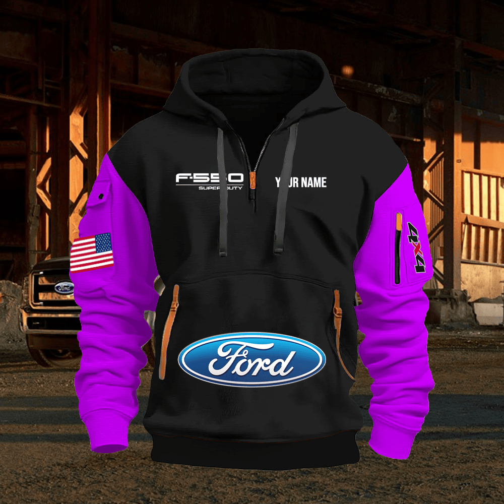 FD5 Custom Print Name Quarter Zipper Hoodie