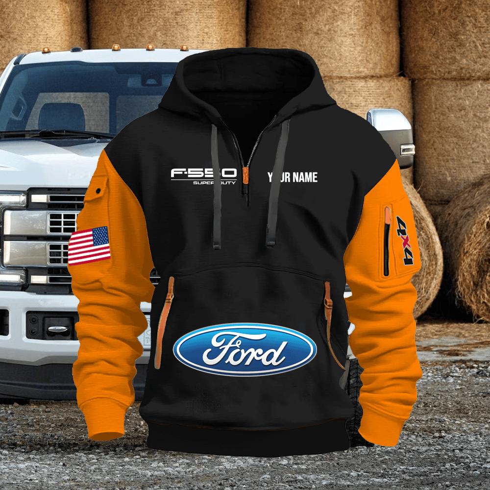 FD5 Custom Print Name Quarter Zipper Hoodie