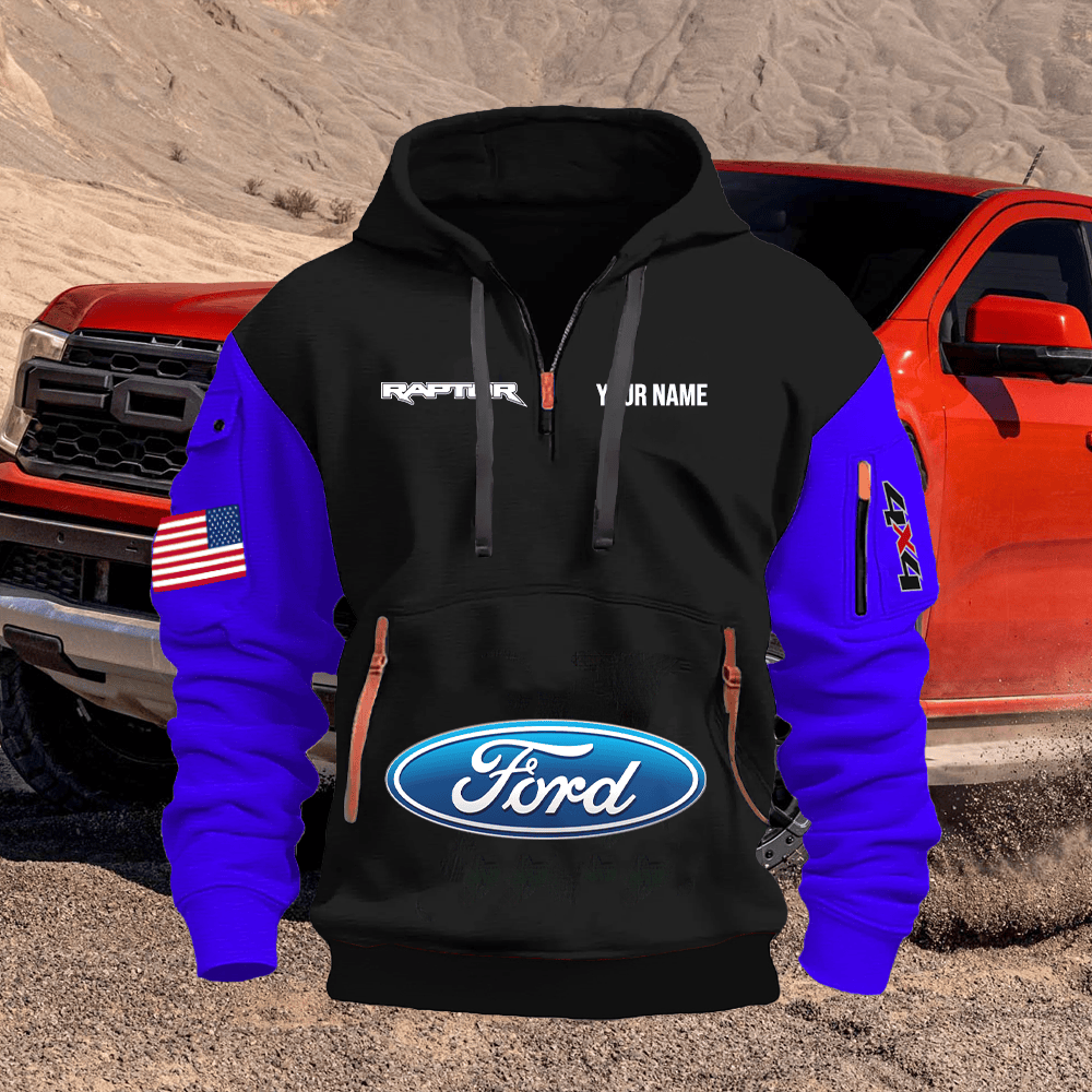 RT Custom Print Name Quarter Zipper Hoodie