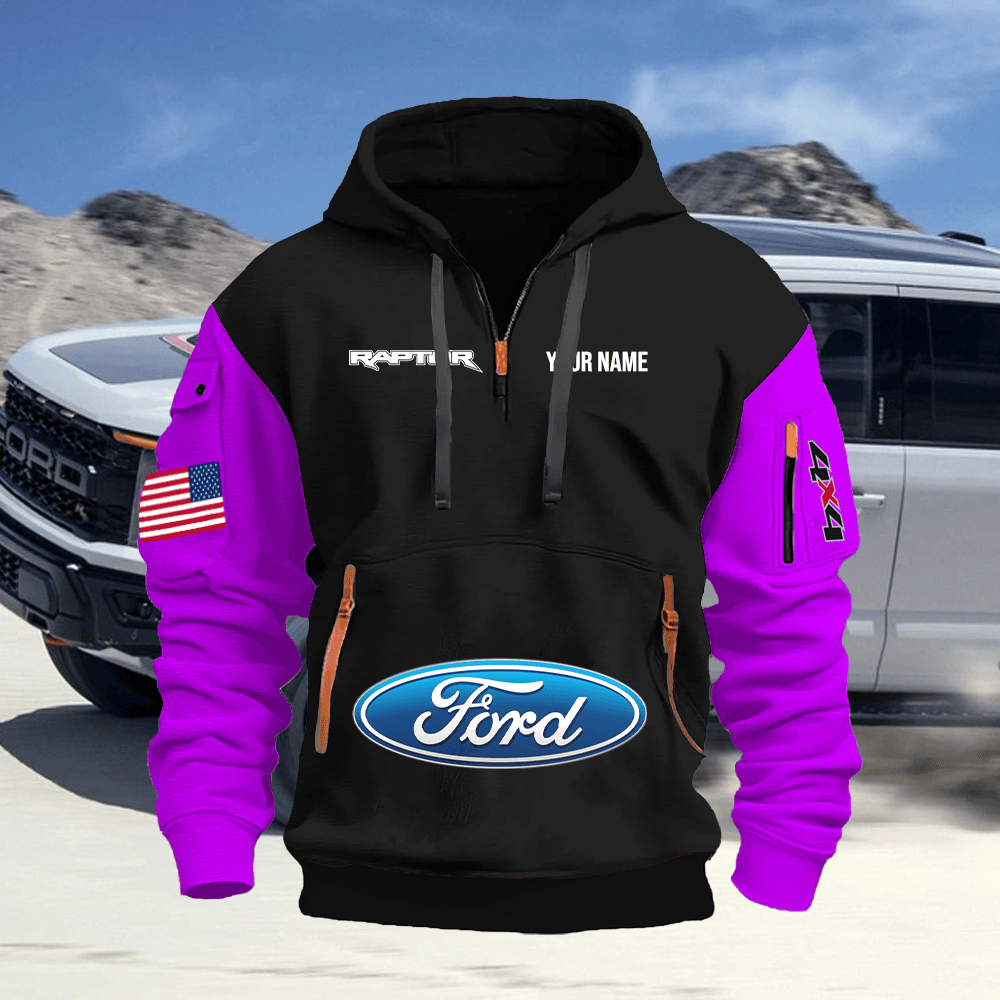 RT Custom Print Name Quarter Zipper Hoodie
