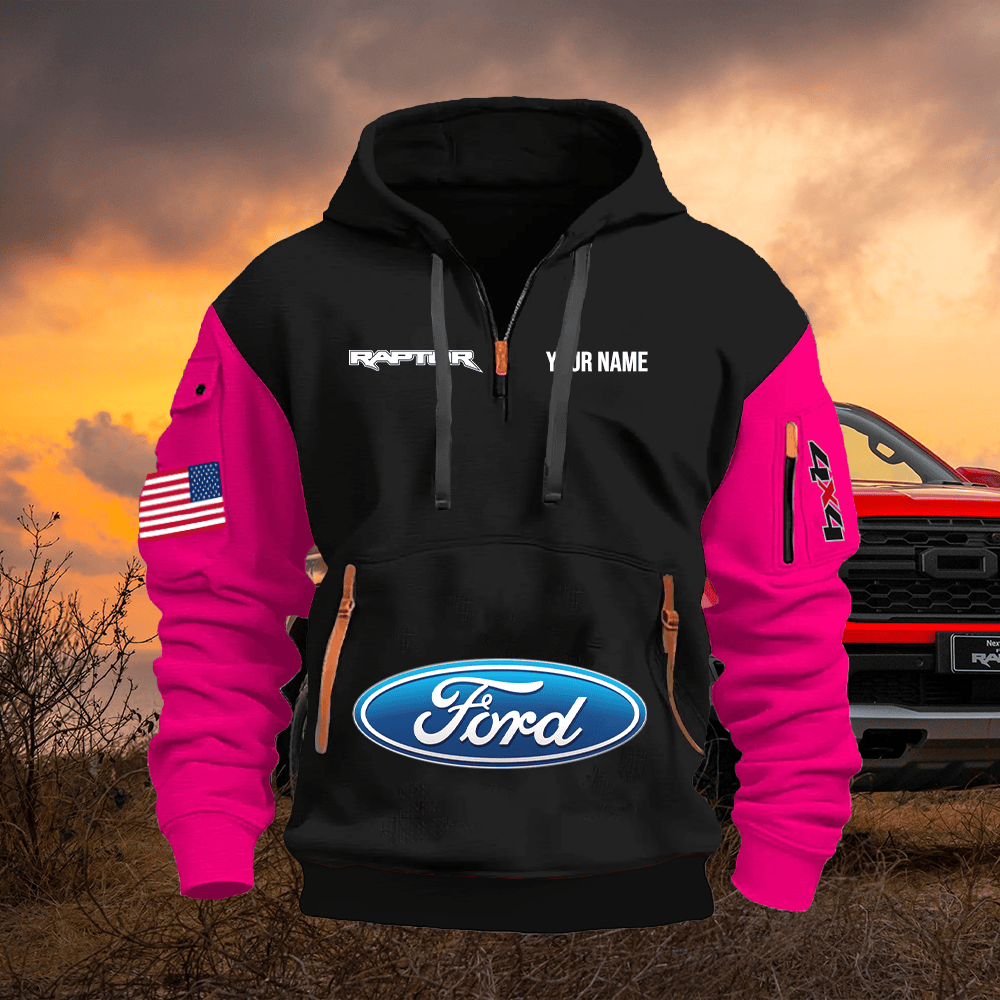 RT Custom Print Name Quarter Zipper Hoodie