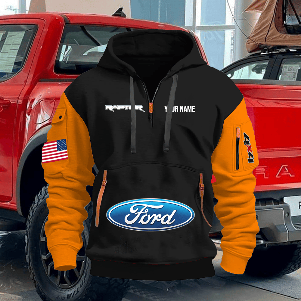 RT Custom Print Name Quarter Zipper Hoodie