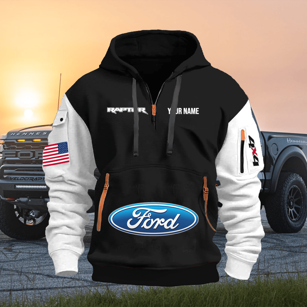 RT Custom Print Name Quarter Zipper Hoodie