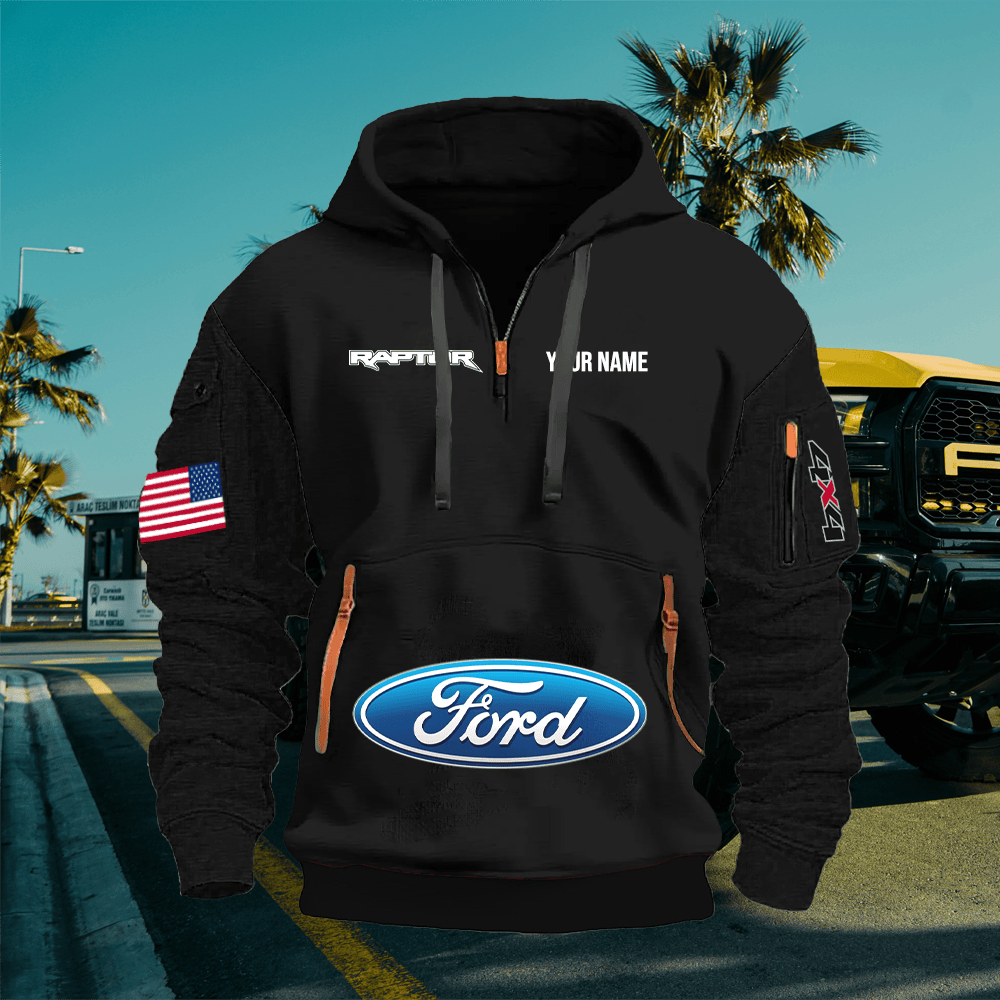 RT Custom Print Name Quarter Zipper Hoodie