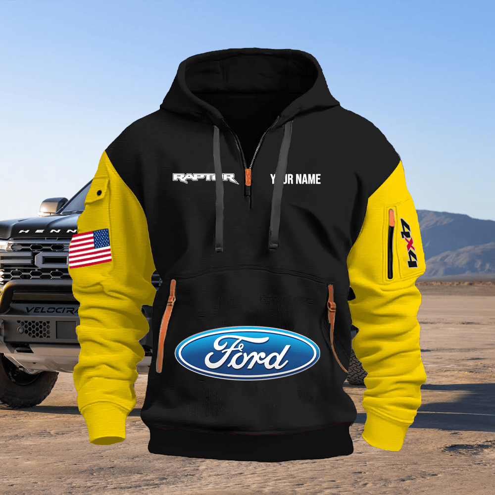 RT Custom Print Name Quarter Zipper Hoodie
