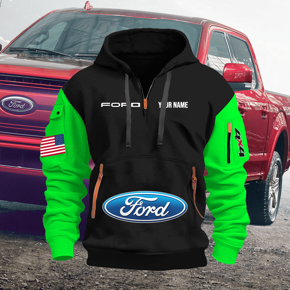 FD Custom Print Name Quarter Zipper Hoodie