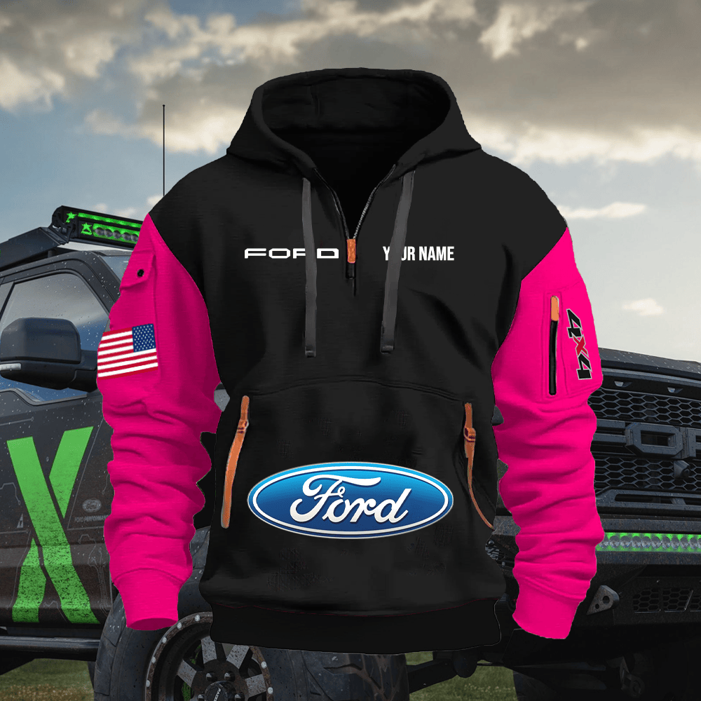 FD Custom Print Name Quarter Zipper Hoodie