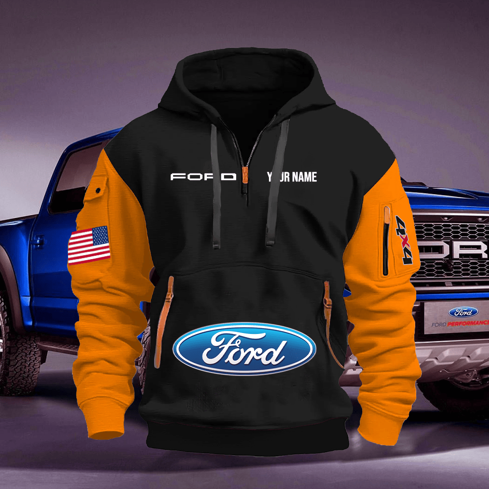 FD Custom Print Name Quarter Zipper Hoodie