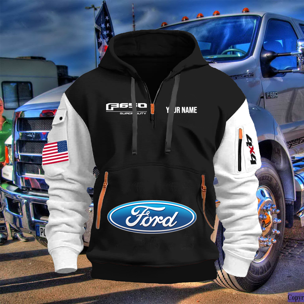 FD6 Custom Print Name Quarter Zipper Hoodie