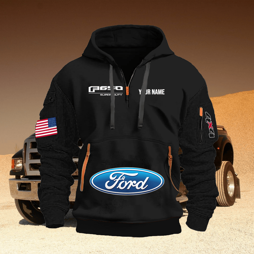 FD6 Custom Print Name Quarter Zipper Hoodie