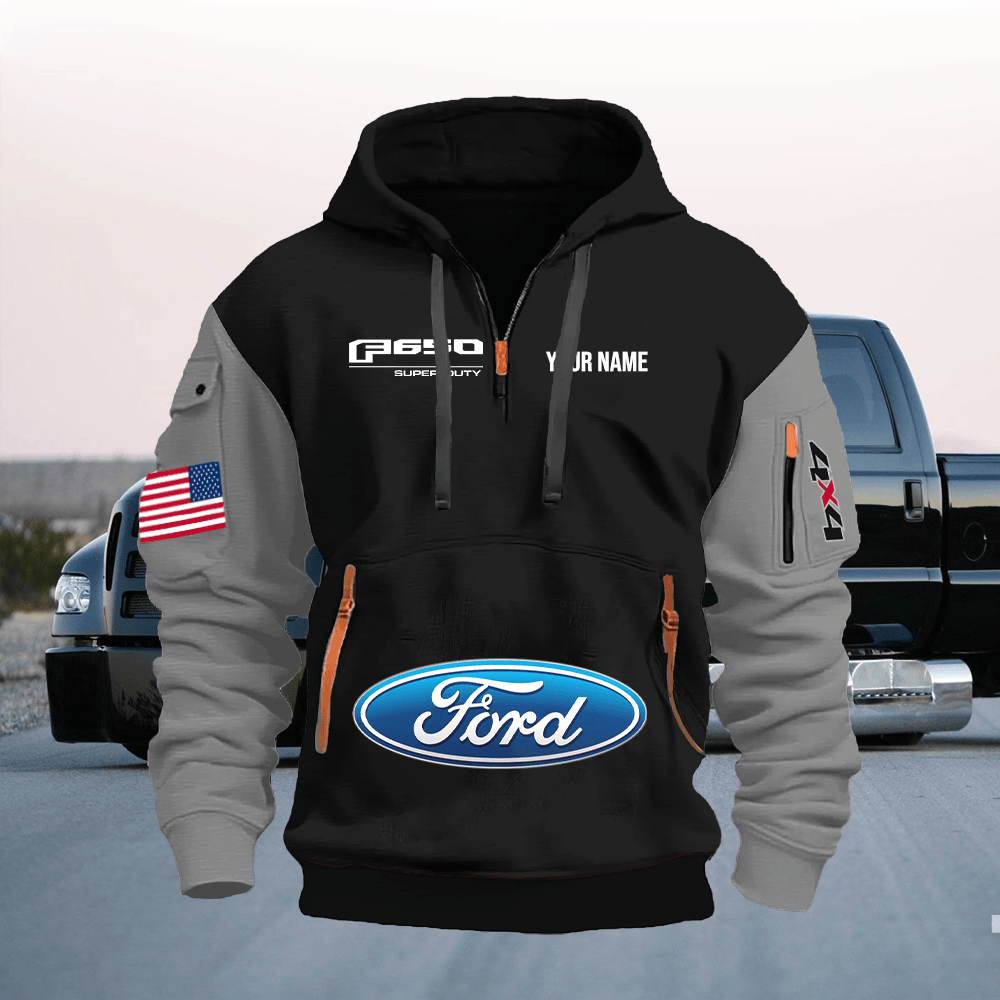 FD6 Custom Print Name Quarter Zipper Hoodie