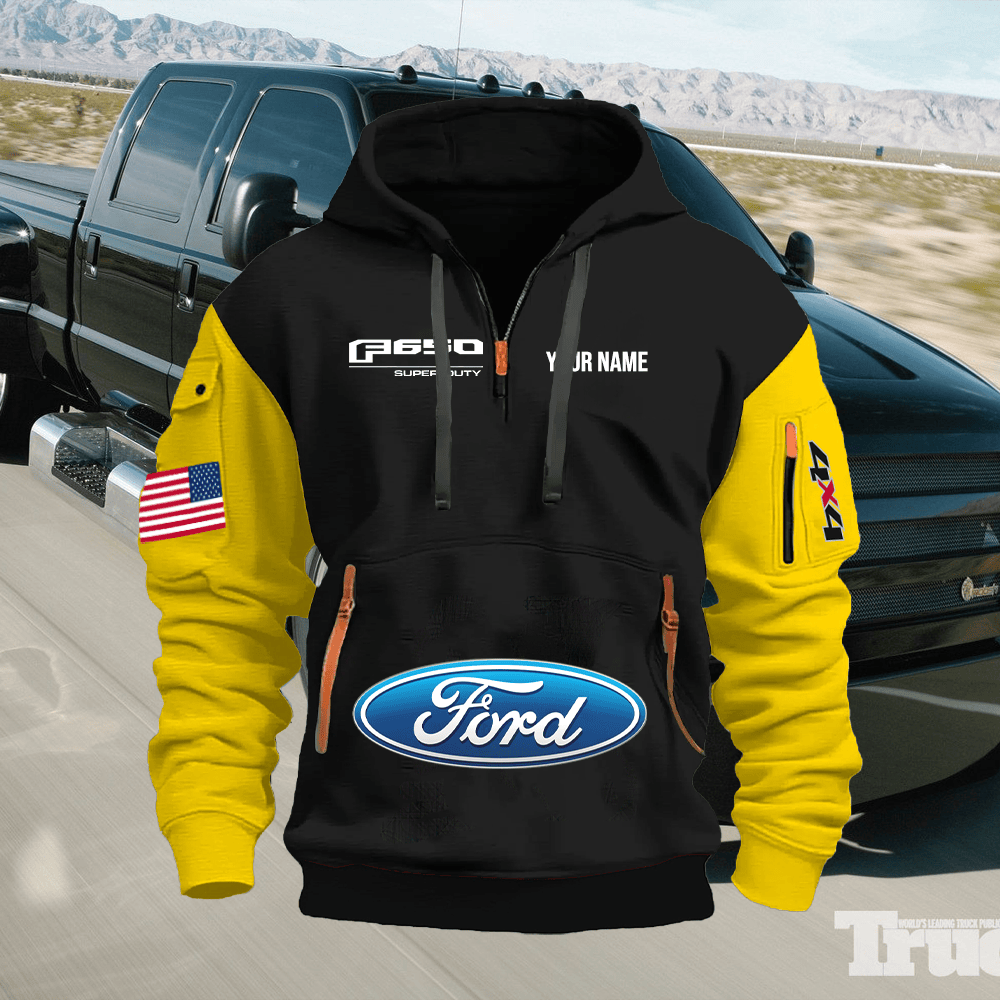 FD6 Custom Print Name Quarter Zipper Hoodie