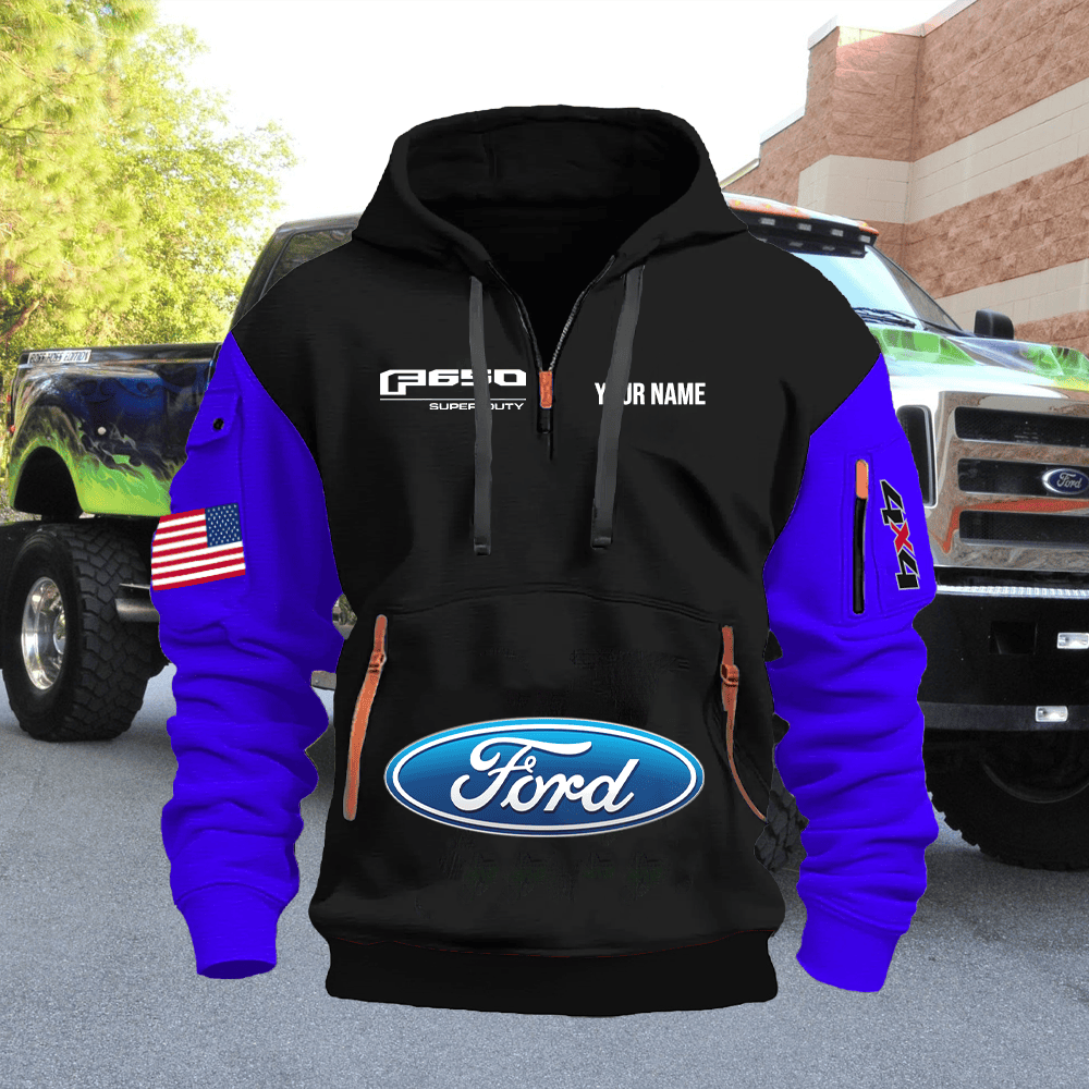 FD6 Custom Print Name Quarter Zipper Hoodie