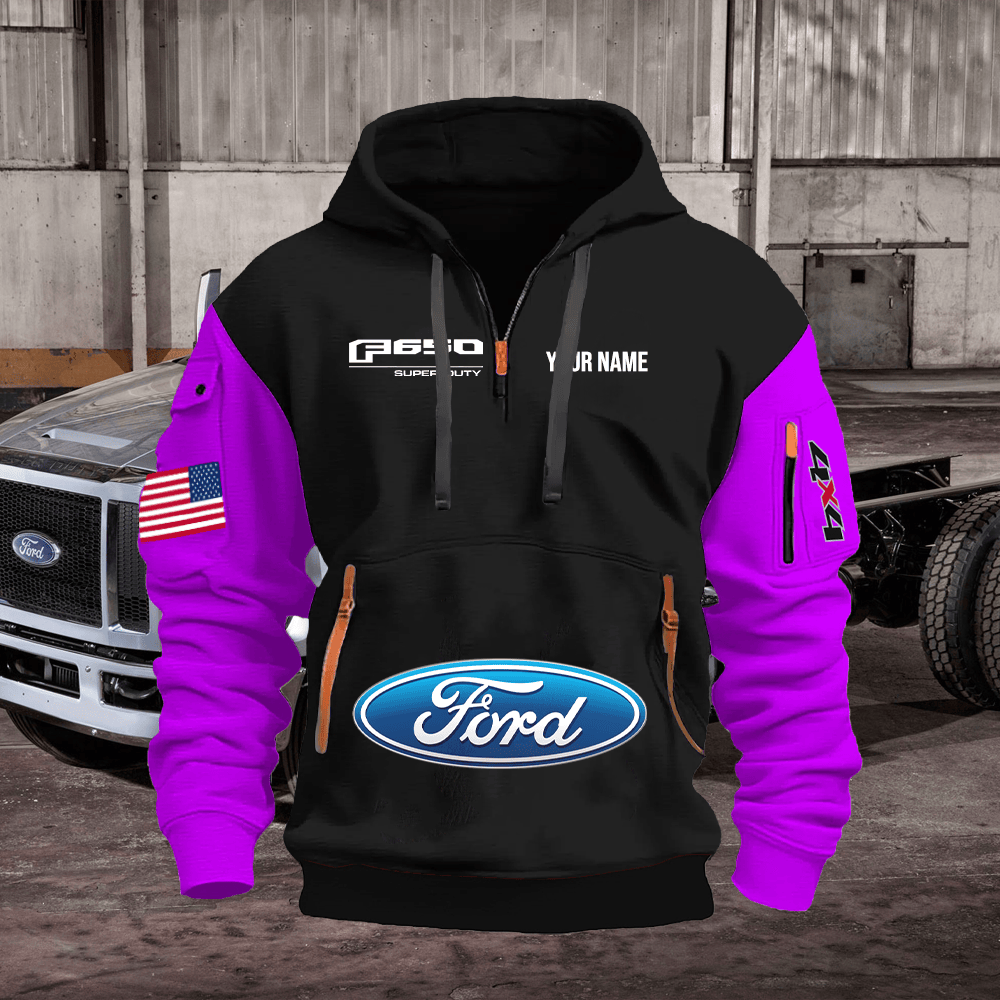 FD6 Custom Print Name Quarter Zipper Hoodie