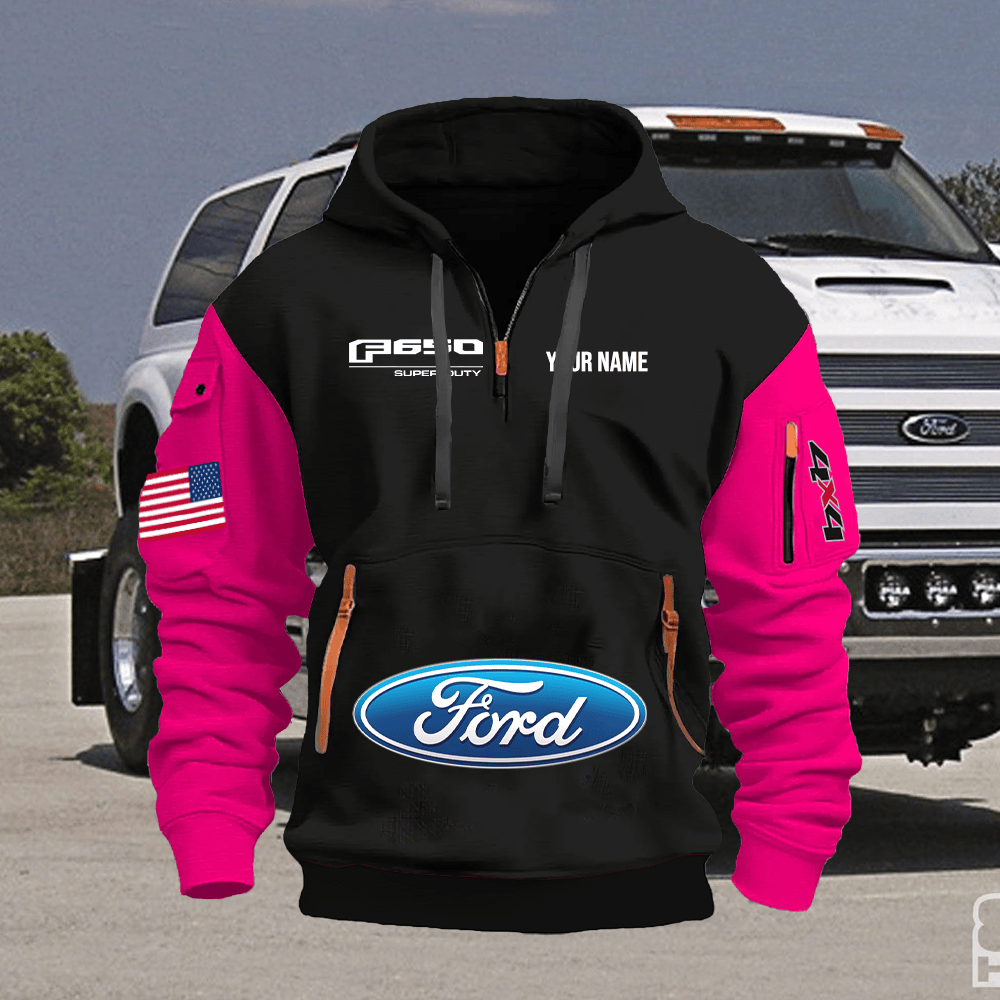 FD6 Custom Print Name Quarter Zipper Hoodie
