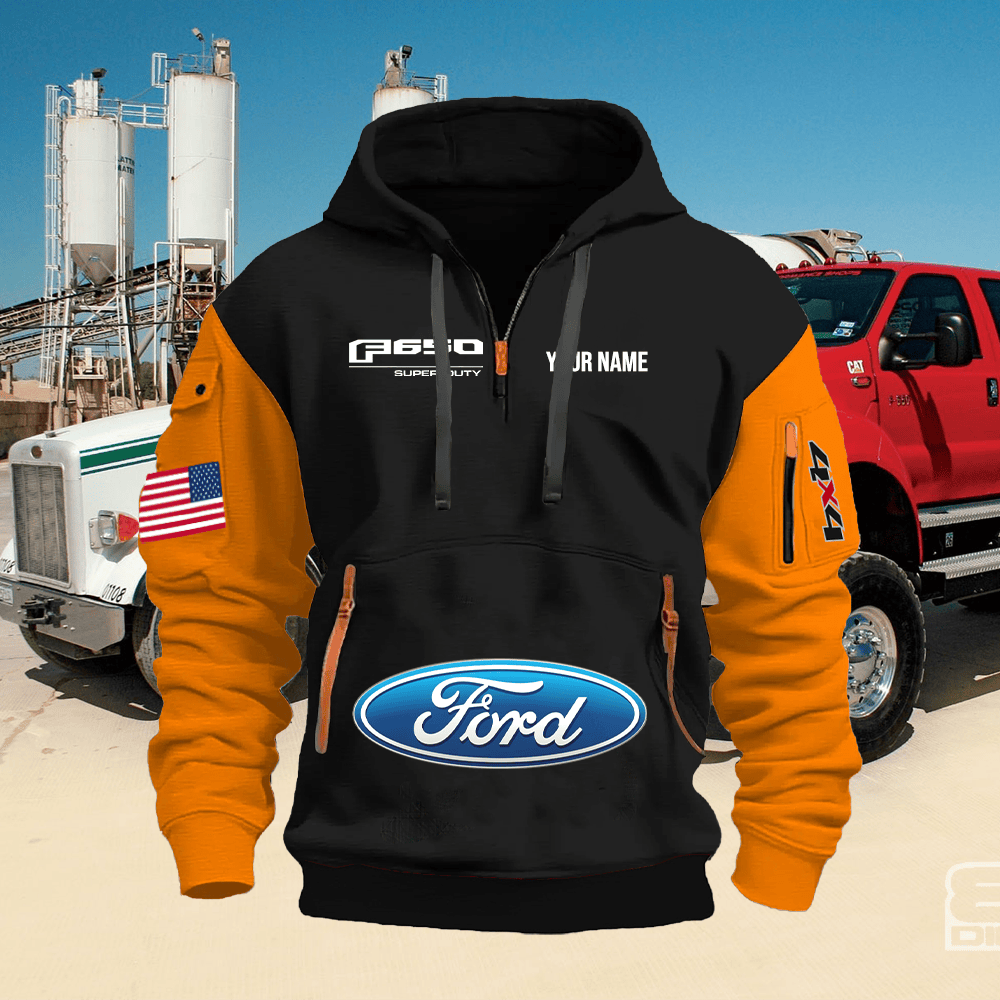 FD6 Custom Print Name Quarter Zipper Hoodie