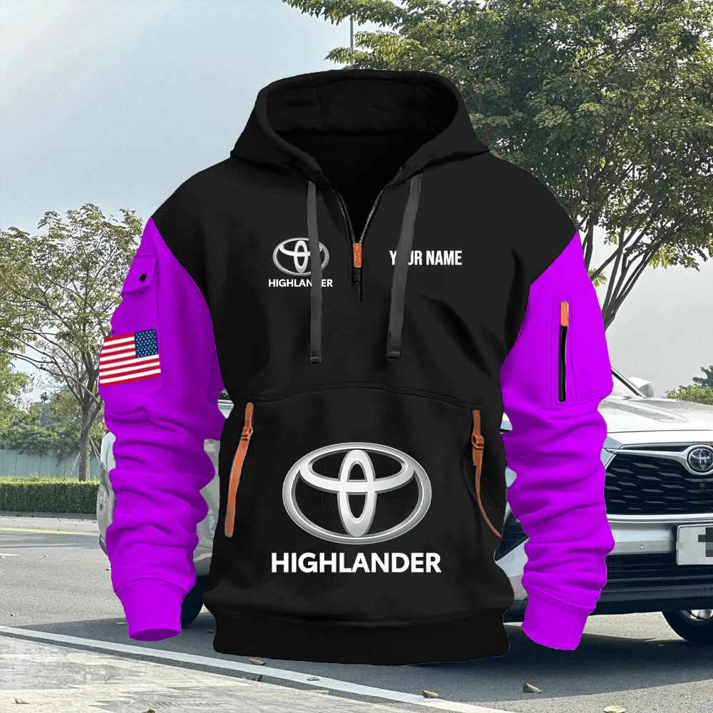 TY11 Custom Print Name Quarter Zipper Hoodie