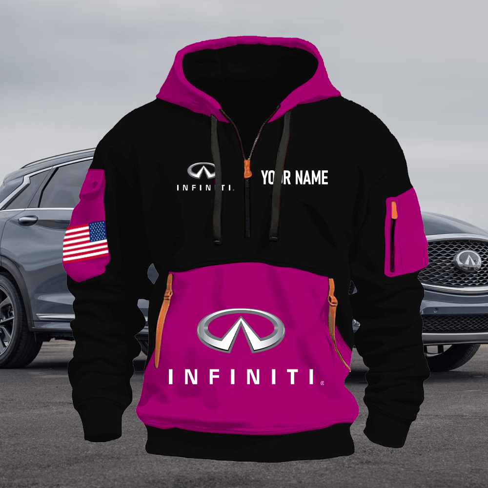 IF Print Name Quarter Zipper Hoodie