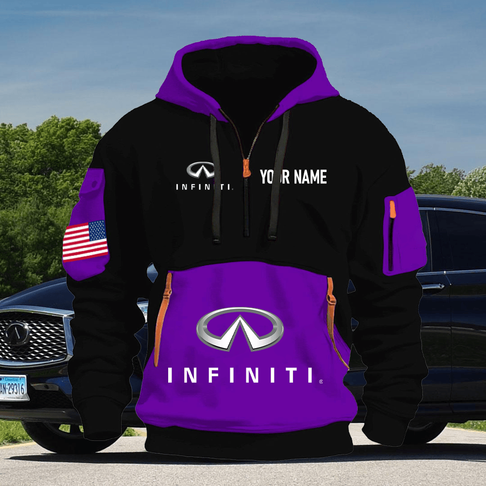 IF Print Name Quarter Zipper Hoodie